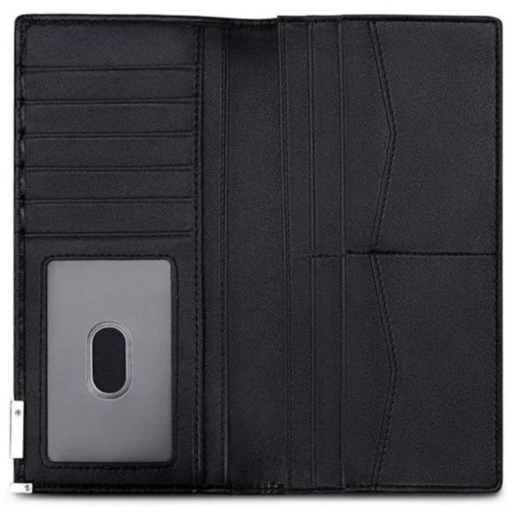 NEW LONG Wallets for Men Leather RFID Blocking Bifold Wallet, Classic Black - Picture 6 of 8